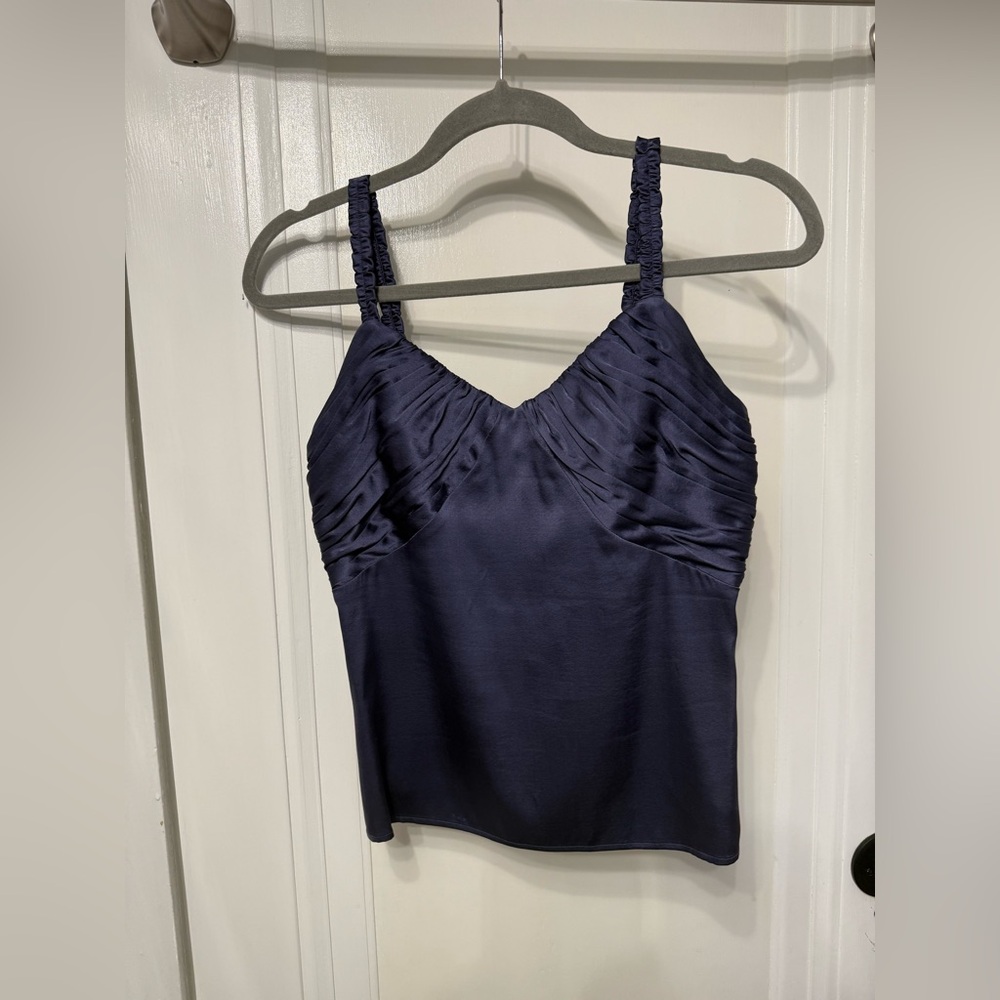 Club Monaco Midnight Blue Silk Top